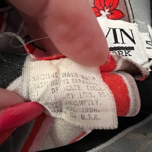 Vintage Lanvin Black and Pink Geometric Long Sleeve Dress size 14 EUC - Picture 9 of 9